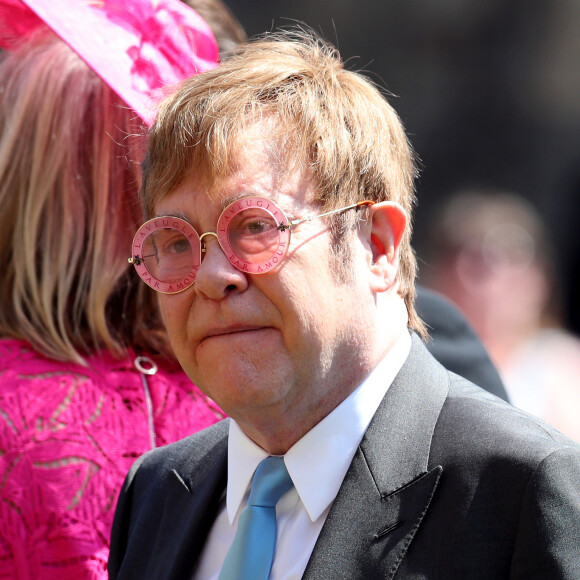 Elton John - Les invités à la sortie de la chapelle St. George au château de Windsor, Royaume Uni, le 19 mai 2018. 