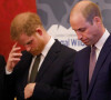 Le prince William, duc de Cambridge, et le prince Harry, duc de Sussex, lors de la conférence "2018 Illegal Wildlife Trade" au palais St James à Londres. 