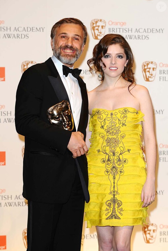 Christoph Waltz et Anna Hendrick à la remise des BAFTA, à Londres, le 21 février 2010 !