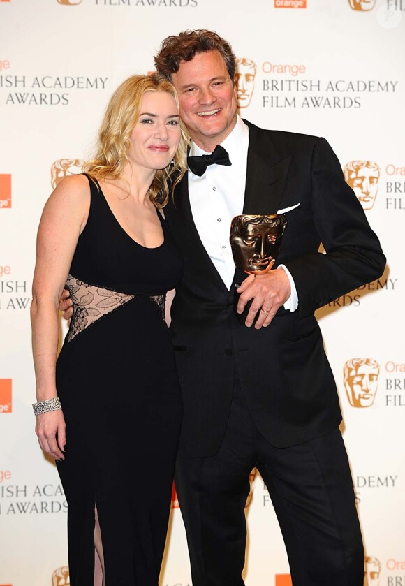Kate Winslet et Colin Firth à la remise des BAFTA, à Londres, le 21 février 2010 !