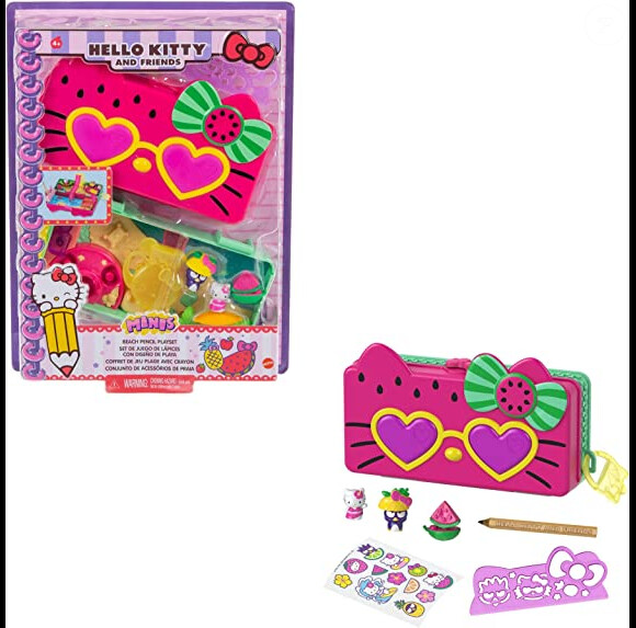 Votre enfant va adorer profiter d'un set complet pour s'amuser avec ce coffret trousse et accessoires fête à la plage Sanrio Hello Kitty