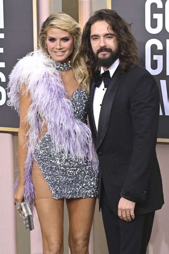 Heidi Klum et son mari Tom Kaulitz au photocall de la 80ème cérémonie des Golden Globe, au "Beverly Hilton" à Los Angeles.