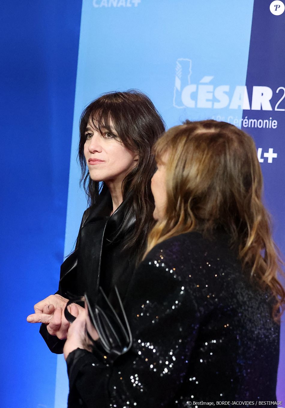 Charlotte Gainsbourg et sa mère Jane Birkin au photocall de la 48ème cérémonie des César à l