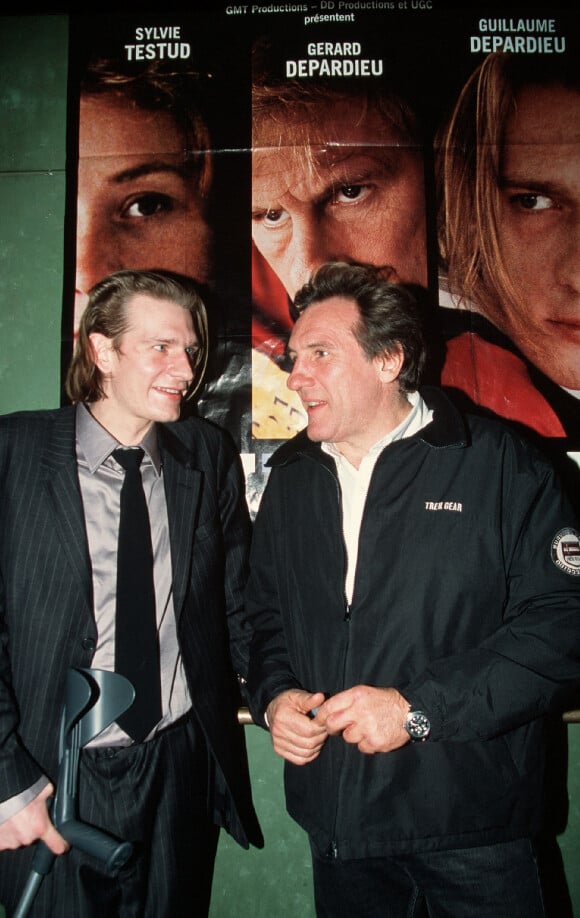 Gérard et Guillaume Depardieu, soirée au "club étoile" à Paris.