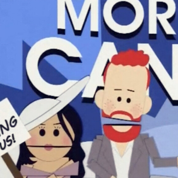 Un livre parodié plutôt violamment par la série South Park.
Capture d'écran d'un épisode de South Park parodie Meghan Markle et le prince Harry dans le dernier épisode "The Worldwide Privacy Tour". © Comedy Central/JLPPA/Bestimage 