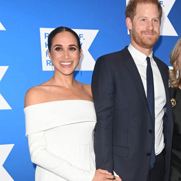 Le prince Harry et Megan Markle au photocall de la soirée de gala "Robert F. Kennedy Human Rights Ripple of Hope 2022" à l'hôtel Hilton de New York City, New York, Etats-Unis, le 6 décembre 2022. 