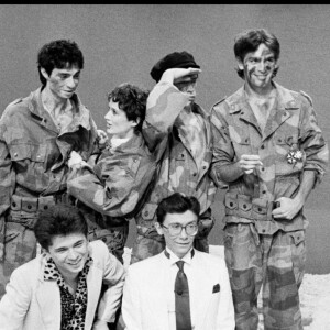 Le groupe Téléphone avec Louis Bertignac, Corine Marienneau, Jean-Louis Aubert et Richard Kolinka lors de l'émission "Les Enfants du rock" en 1982