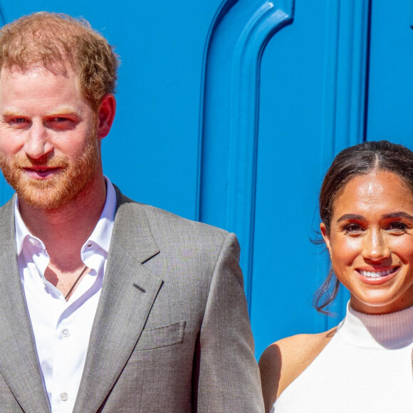 Le prince Harry, duc de Sussex et Meghan Markle, duchesse de Sussex, arrivent à l'hôtel de ville pour l'événement Invictus Games Dusseldorf 2023 One Year to Go, à Düsseldorf, Allemagne, le 6 septembre 2022. 
