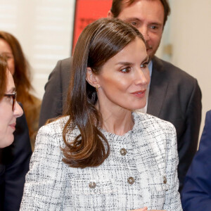 La reine Letizia d'Espagne assiste à la deuxième étape du "Tour del Talento" à Valladolid, le 14 mars 2023.