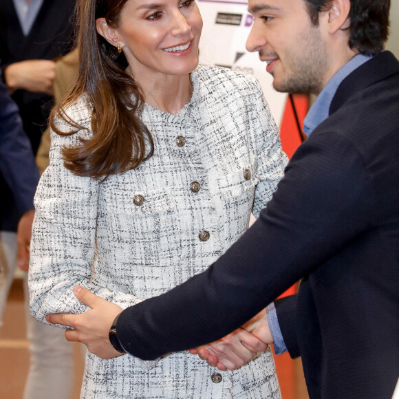 La reine Letizia d'Espagne assiste à la deuxième étape du "Tour del Talento" à Valladolid, le 14 mars 2023.