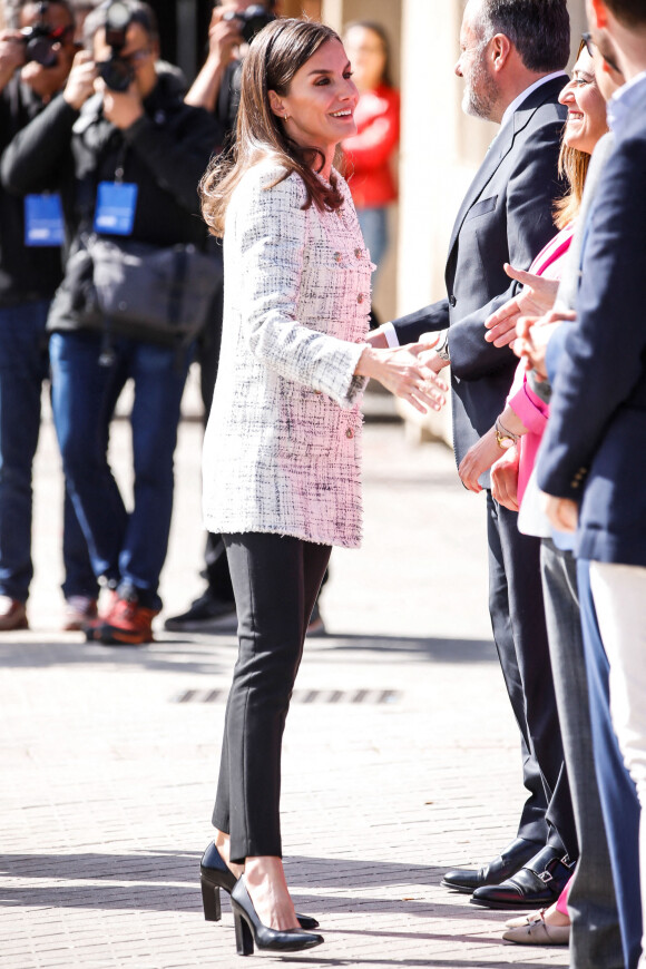 La reine Letizia d'Espagne assiste à la deuxième étape du "Tour del Talento" à Valladolid, le 14 mars 2023.