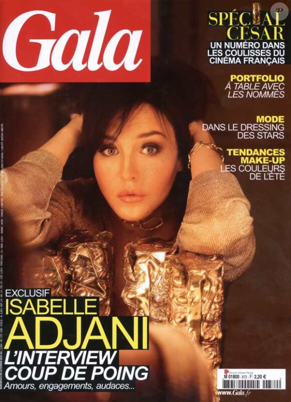 Isabelle Adjani en couverture de Gala