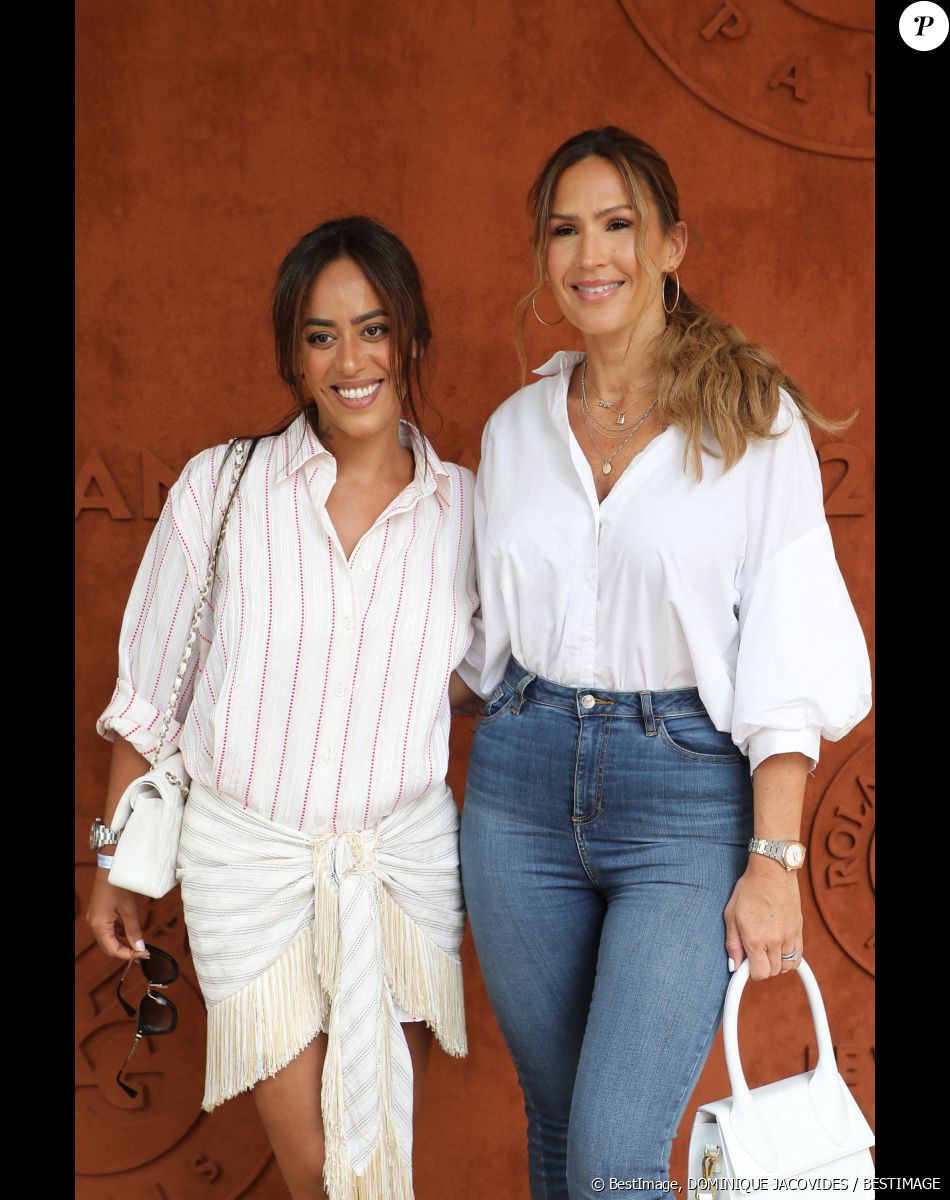Vitaa et Amel Bent au village des Internationaux de France de tennis de Roland Garros à Paris le 12 juin 2021. © Dominique Jacovides / Bestimage