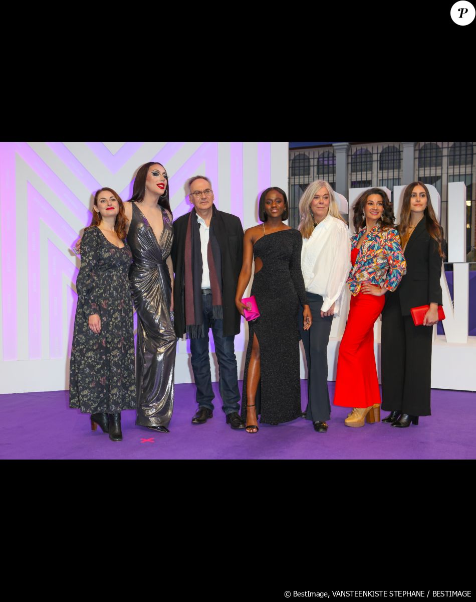 guest, Paloma, Hervé Le Tellier, Assa Sylla, guest - Cérémonie d'ouverture du Festival Séries Mania à Lille le 17 mars 2023. © Stéphane Vansteenkiste/Bestimage