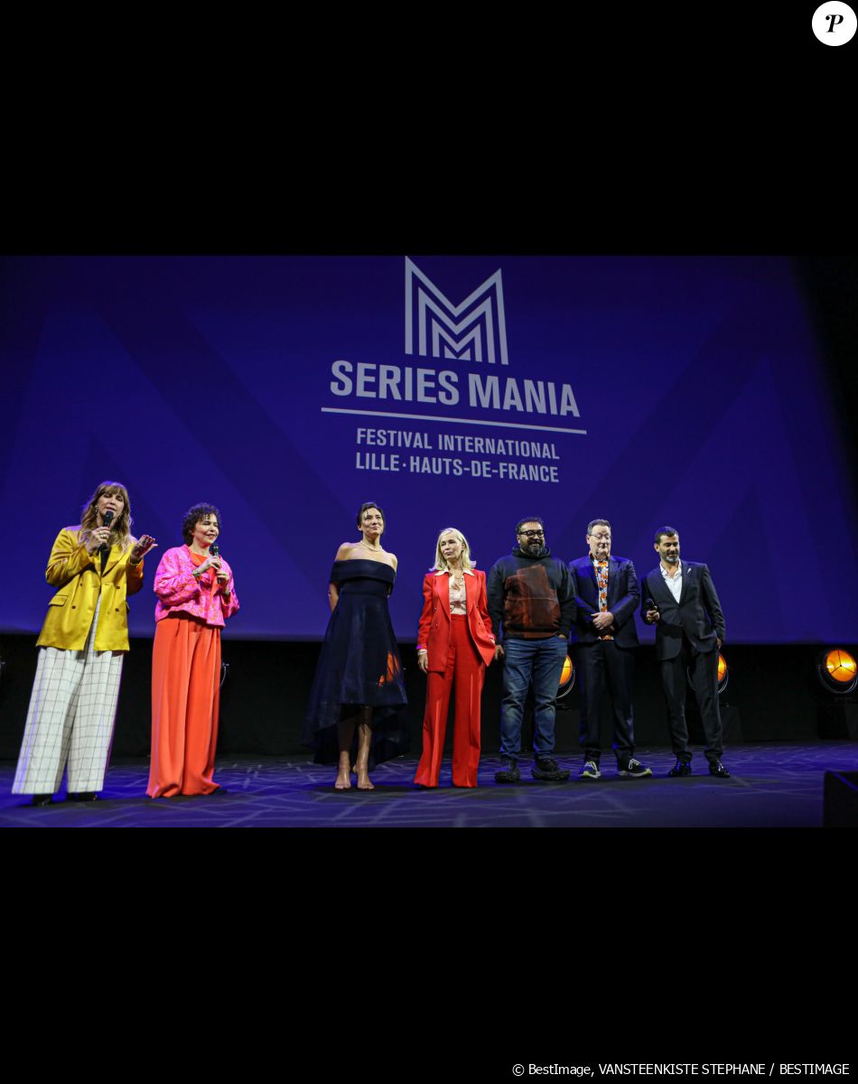 Daphné Bürki, Laurence Herszberg, Lisa Joy, Emmanuelle Béart - Cérémonie d'ouverture du Festival Séries Mania à Lille le 17 mars 2023. © Stéphane Vansteenkiste/Bestimage