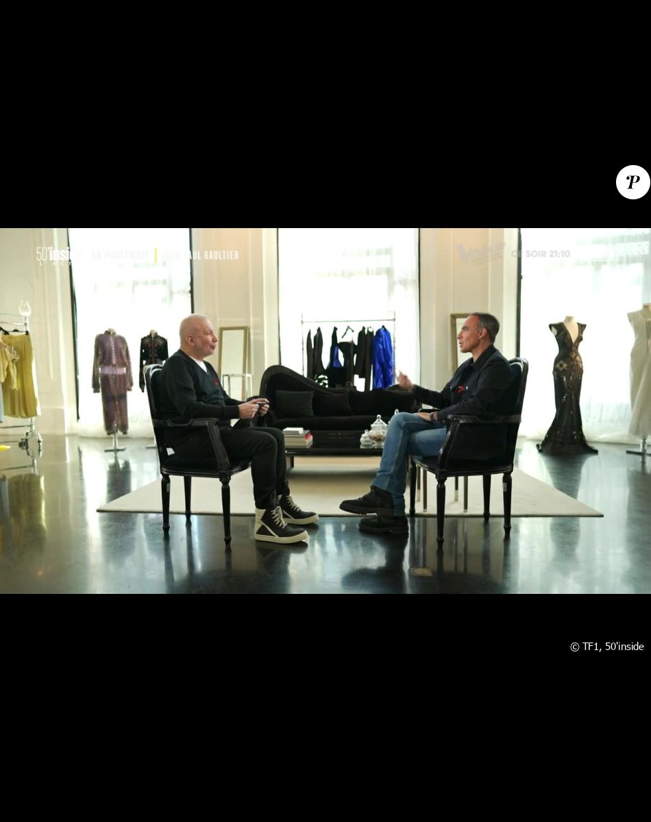 Jean-Paul Gaultier dans le portrait de la semaine de "50'inside" sur TF1, samedi 18 mars 2023.