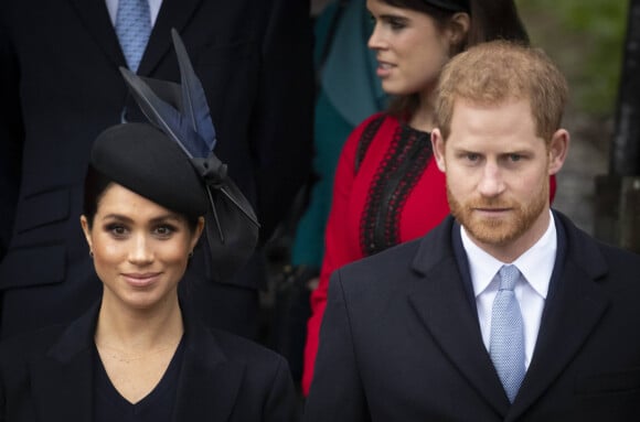 Le prince Harry, duc de Sussex, Meghan Markle, duchesse de Sussex - La famille royale assiste à la messe de Noël à Sandringham le 25 décembre 2018.