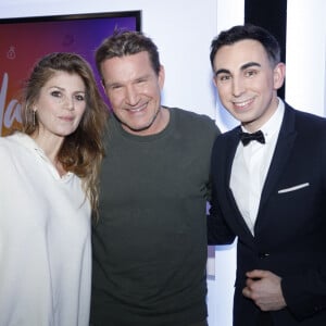 Exclusif - Benjamin Castaldi et sa femme Aurore Aleman, Jordan de Luxe lors de l'enregistrement de l'émission "Chez Jordan" à Paris. Le 20 février 2023 © Cédric Perrin / Bestimage