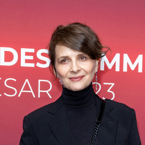 Juliette Binoche au photocall du dîner des nommés au Cesar 2023 au Fouquet's à Paris le 6 février 2023. © Olivier Borde / Bestimage 