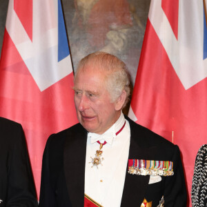 Frank Walter Steinmeier, le roi Charles III d'Angleterre, la reine consort Camilla Parker Bowles - Personnalités au dîner d'état donné par le président allemand et sa femme en l'honneur du roi d'Angleterre et de la reine consort, au Château Bellevue à Berlin, à l'occasion du premier voyage officiel du roi d'Angleterre en Europe. Le 29 mars 2023