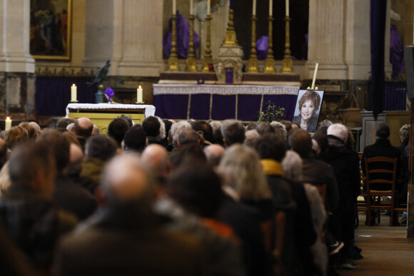 Intérieur église - Obsèques de Marion Game en l'église Saint Roch à Paris le 31 mars 2023. 