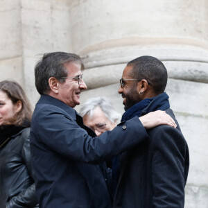 Loup-Denis Elion - Sorties des obsèques de Marion Game en l'église Saint Roch à Paris, France, le 31 mars 2023. © Christophe Clovis/Bestimage 