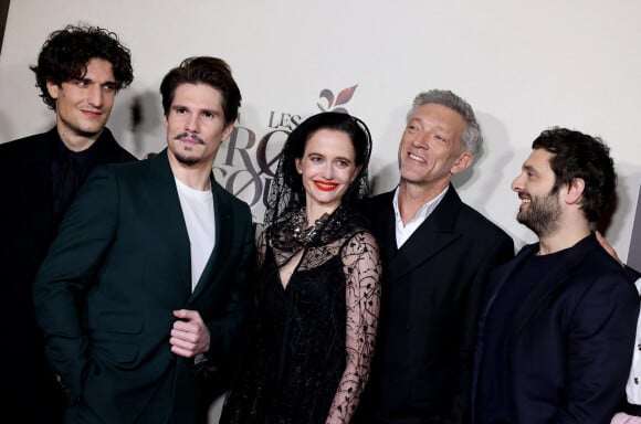 Exclusif - Louis Garrel, François Civil, Eva Green, Vincent Cassel, Pio Marmaï - Les acteurs du film "Les Trois Mousquetaires : D'Artagnan" à l'avant-première aux Invalides à Paris le 21 mars 2023. © Jacovides / Guirec / Moreau / Bestimage 