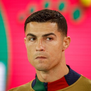 Cristiano Ronaldo au match de football de quart de finale opposant le Portugal au Maroc lors de la coupe du Monde au stade Education City à Al Rayyan au Qatar, le 10 décembre 2022. © Fotoarena/Panoramic/Bestimage