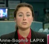 Anne-Sophie Lapix jeune et brune lors de son premier journal télévisé.