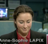 Anne-Sophie Lapix jeune et brune lors de son premier journal télévisé.