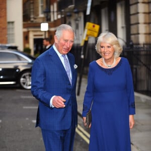 Le prince Charles, prince de Galles, et Camilla Parker Bowles, duchesse de Cornouailles, arrivent à la Spencer House dans le cadre de la célébration des 70 ans du prince Charles. Londres, le 14 novembre 2018. 