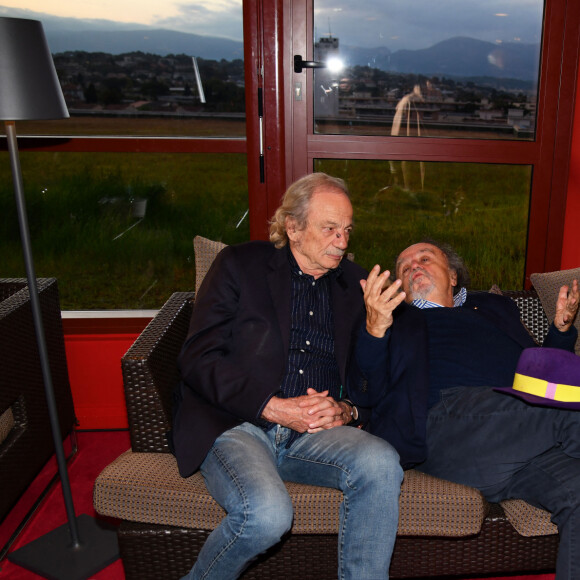 Exclusif - Patrick Chesnais, Jean-Michel Ribes - Soirée exceptionnelle à l'occasion du 10ème anniversaire du théâtre Anthéa à Antibes le 5 avril 2023. © Philippe Brylak / Bestimage 