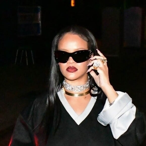 Rihanna (enceinte) et Asap Rocky sont allés dîner en famille avec leur fils au restaurant Giorgio Baldi à Santa Monica le 5 avril 2023. 