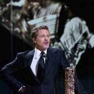 Brad Pitt - David Fincher reçoit un César d'honneur lors de la 48ème édition des César à l'Olympia à Paris le 24 février 2023 © Olivier Borde / Dominique Jacovides / Bestimage 