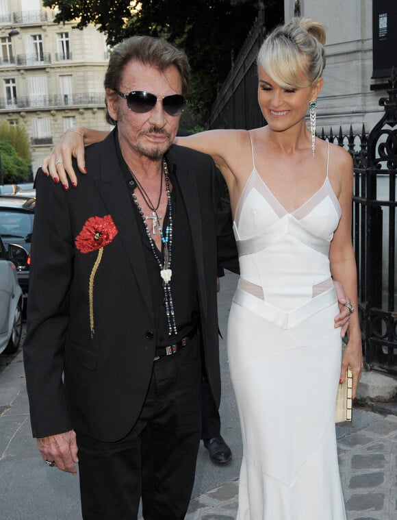 Johnny Hallyday et sa femme Laeticia Hallyday - Arrivée des people à la soirée "Vogue Paris Foundation Gala" au palais Galliera à Paris, le 6 juillet 2015. 