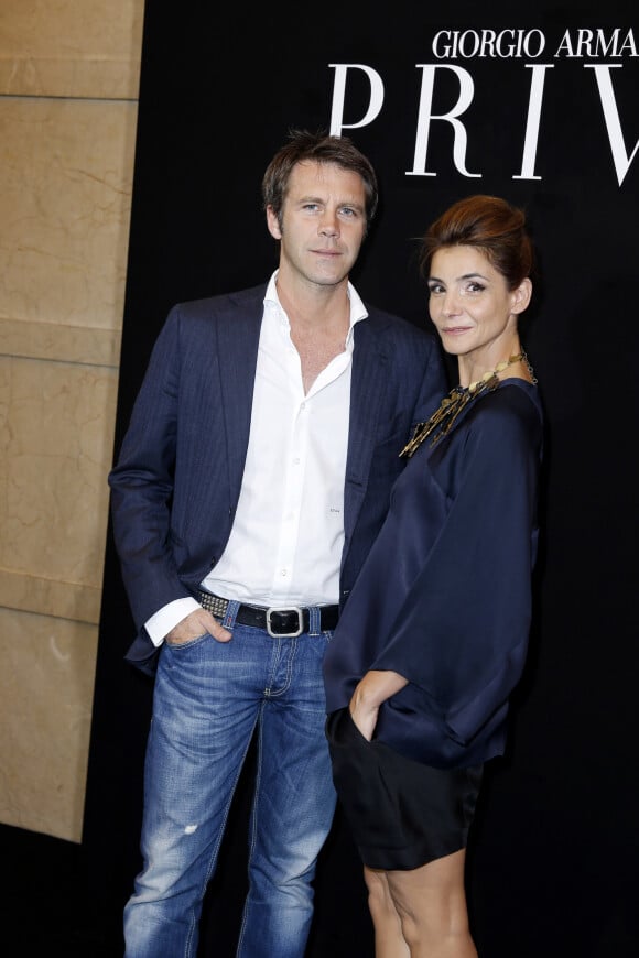 Le prince Emmanuel-Philibert de Savoie et la Princesse Clotilde de Savoie (Clotilde Courau) - Photocall du defile de mode Haute-Couture Automne-Hiver 2013/2014 "Armani" a Paris le 2 juillet 2013. 