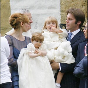 Exclusif - Luisa, la fille du prince Emmanuel Philibert de Savoie et de la princesse Clotilde de Savoie à l'église de Lauenen pres de Gstaad en Suisse