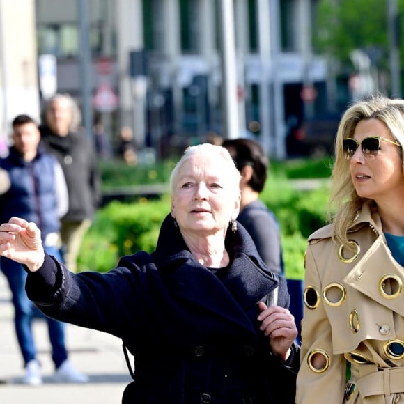 La reine Maxima des Pays-Bas en visite au salon "Lian Design Week 2023, ALCOVA" à Milan. Le 18 avril 2023.