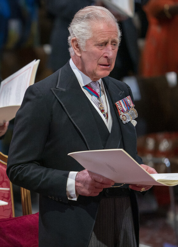 Le prince Charles, prince de Galles - Les membres de la famille royale et les invités lors de la messe célébrée à la cathédrale Saint-Paul de Londres, dans le cadre du jubilé de platine (70 ans de règne) de la reine Elisabeth II d'Angleterre. Londres.