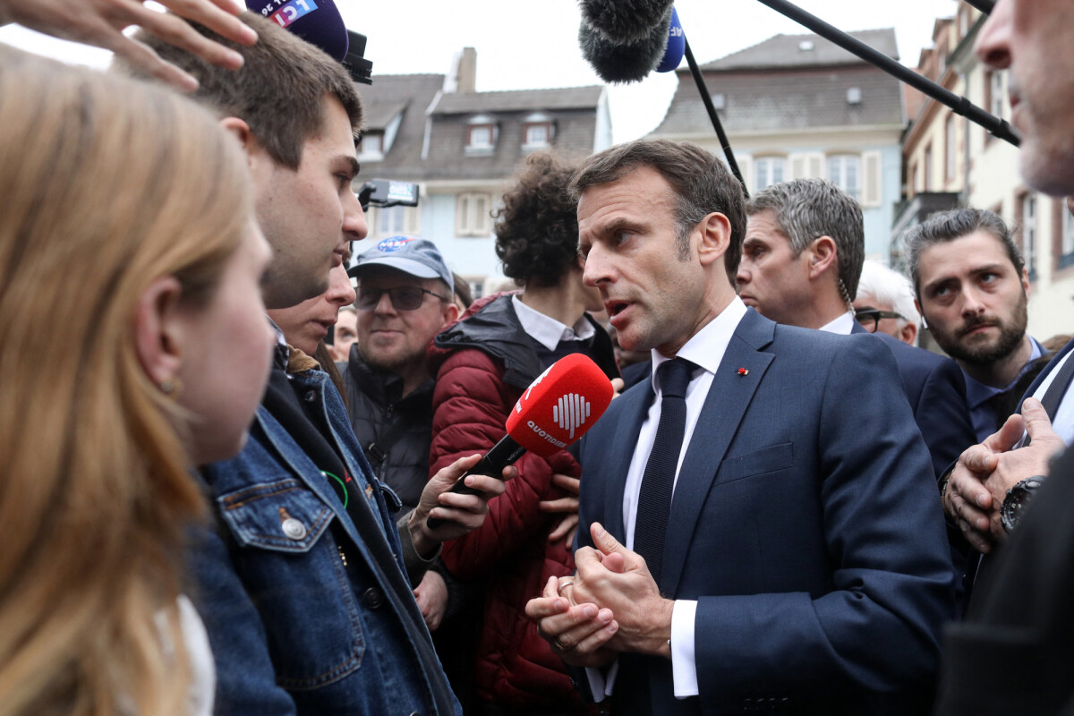 Photo : Le président de la République française, Emmanuel Macron s ...