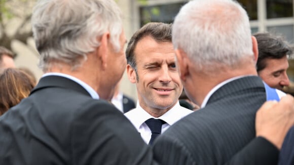Déplacement agité d'Emmanuel Macron à Ganges (Hérault) peu après la promulgation de la réforme des retraites