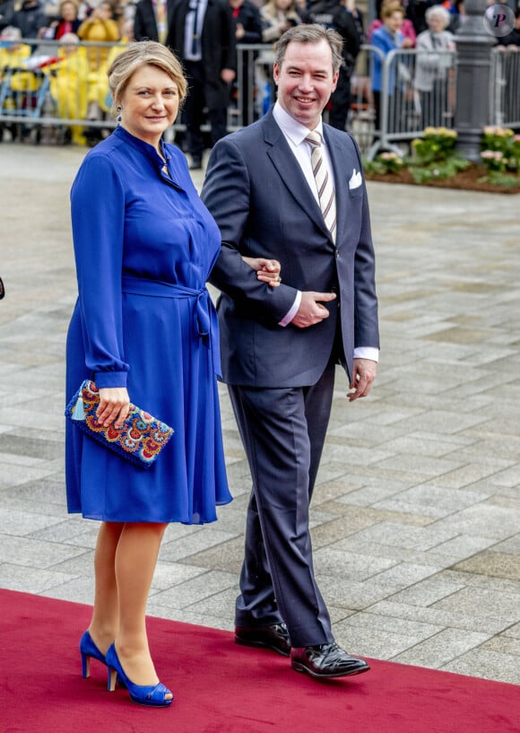 Le Grand-Duc Guillaume et Stephanie de Luxembourg Mariage civil de la princesse Alexandra de Luxembourg et Nicolas Bagory à la mairie de Luxembourg le 22 avril 2023.