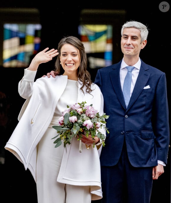 Mariage civil de la princesse Alexandra de Luxembourg et Nicolas Bagory à la mairie de Luxembourg le 22 avril 2023.