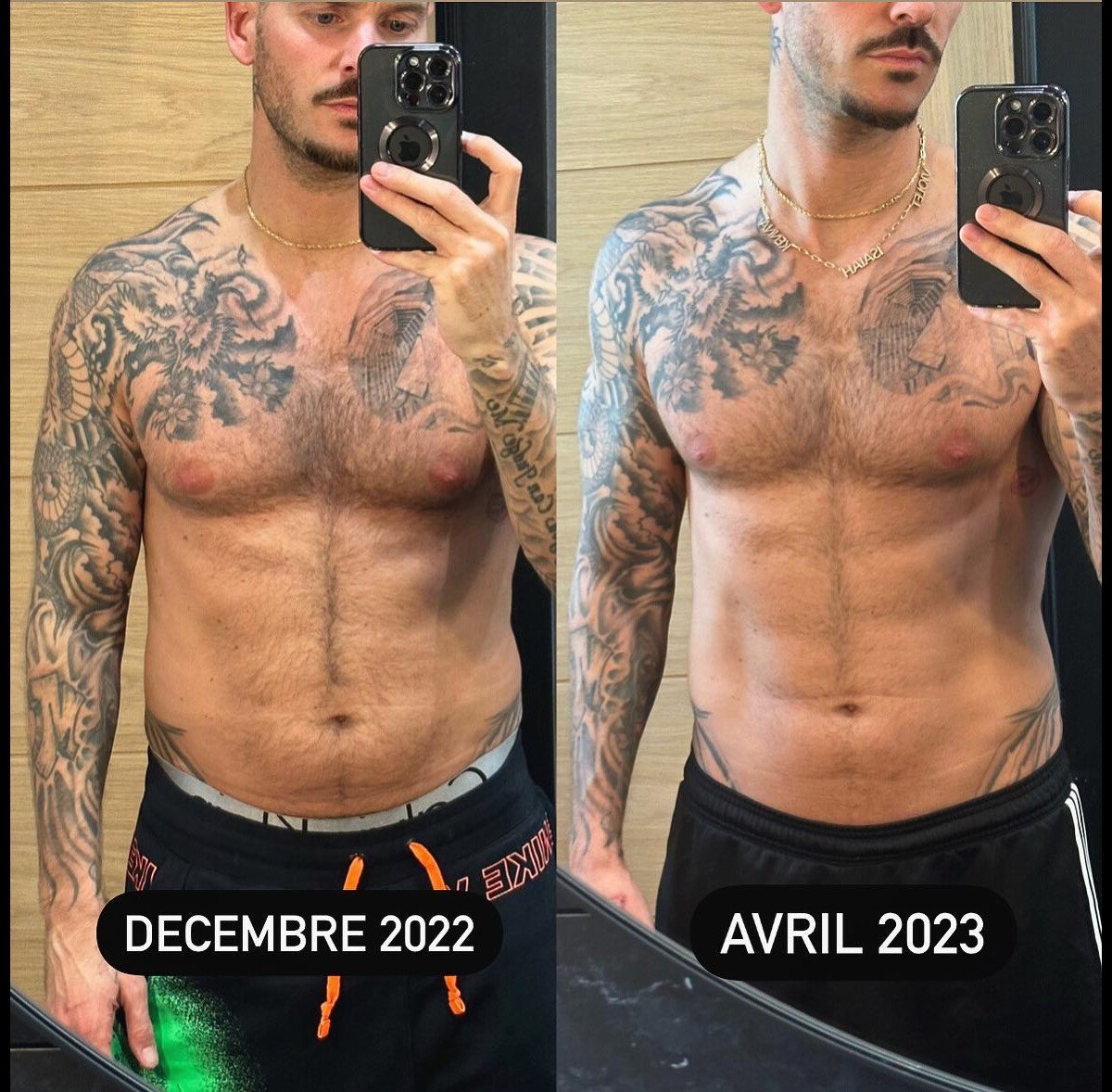 Photo Le chanteur a révélé un avant/après qui montre son évolution physique. Purepeople