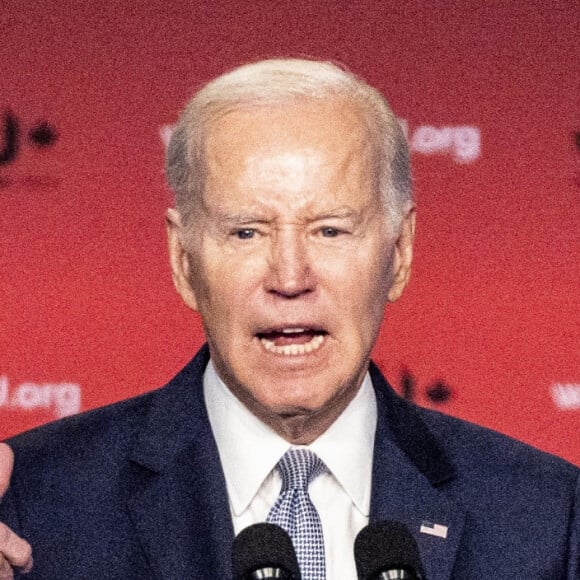 Joe Biden (président des Etats-Unis) à la conférence législative des syndicats des métiers de la construction en Amérique du Nord à Washington DC, le 25 avril 2023.