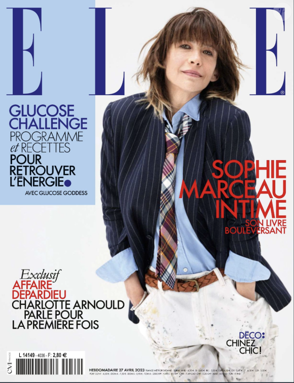 Sophie Marceau en couverture du magazine "ELLE"