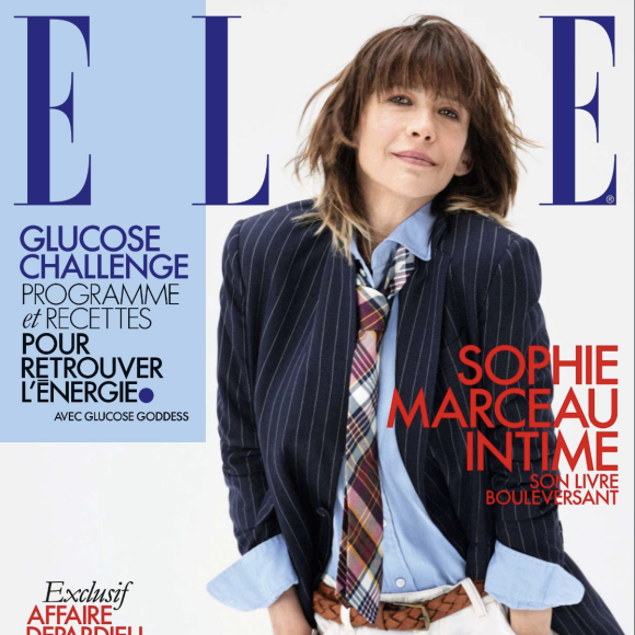 Sophie Marceau en couverture du magazine "ELLE"