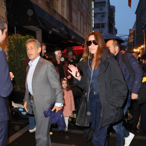 Nicolas Sarkozy et sa femme Carla Bruni arrivent au "Mark Hotel" à New York, États-Unis le 29 Avril 2023.