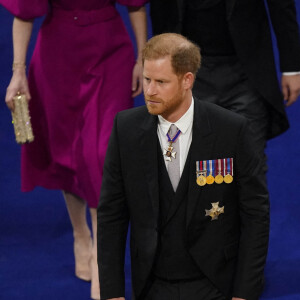 Il n'a pas croisé son frère William. 
Le prince Harry, duc de Sussex - Les invités à la cérémonie de couronnement du roi d'Angleterre à l'abbaye de Westminster de Londres, Royaume Uni, le 6 mai 2023. 