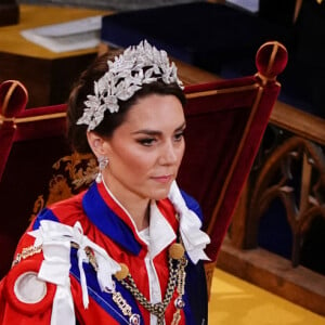 Le prince William, prince de Galles, et Catherine (Kate) Middleton, princesse de Galles, La princesse Charlotte de Galles, Le prince Louis de Galles - Les invités à la cérémonie de couronnement du roi d'Angleterre à l'abbaye de Westminster de Londres, Royaume Uni, le 6 mai 2023.